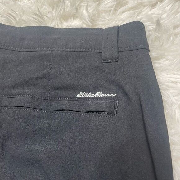 Eddie Bauer Mens Black Pants Size 34x32 Stretchy Zipper Pocket - Picture 10 of 12